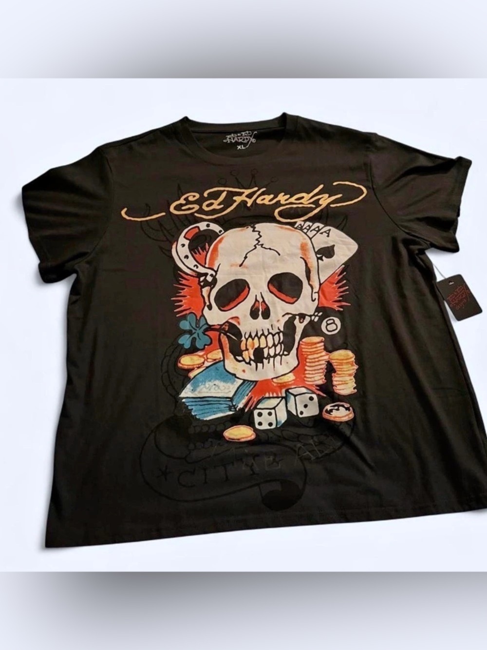 ED HARDY “ACE SKULL” SHIRT **NWT